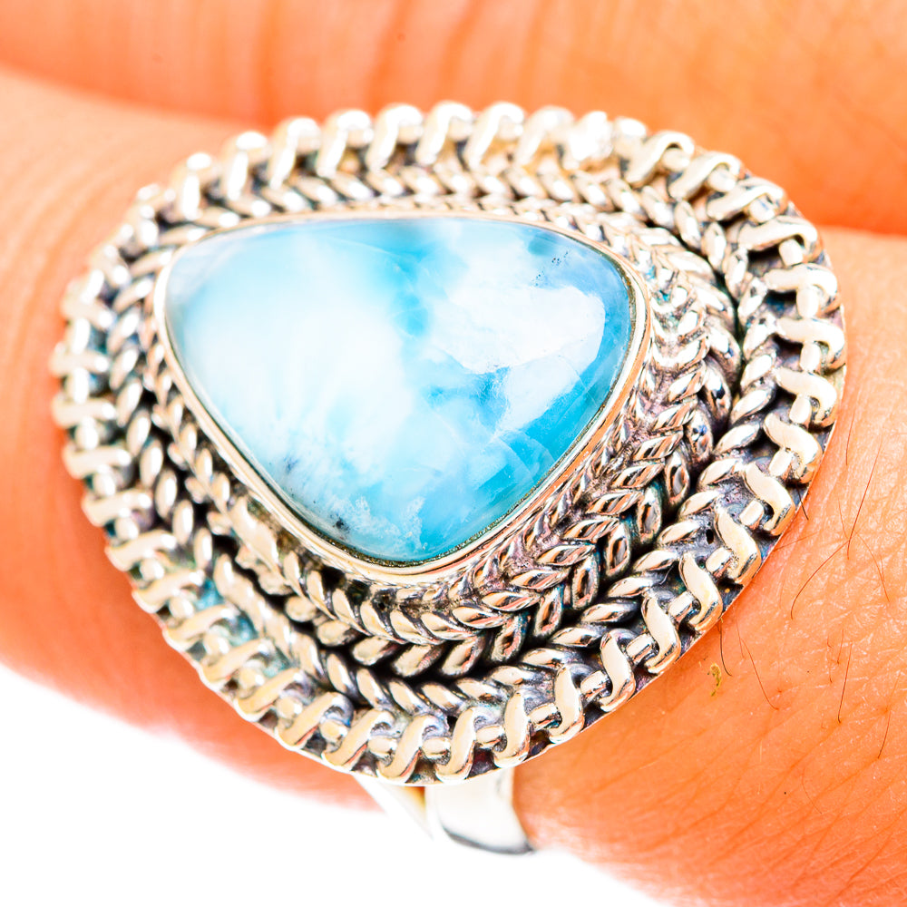 Larimar Rings handcrafted by Anasilvercos - RING122396