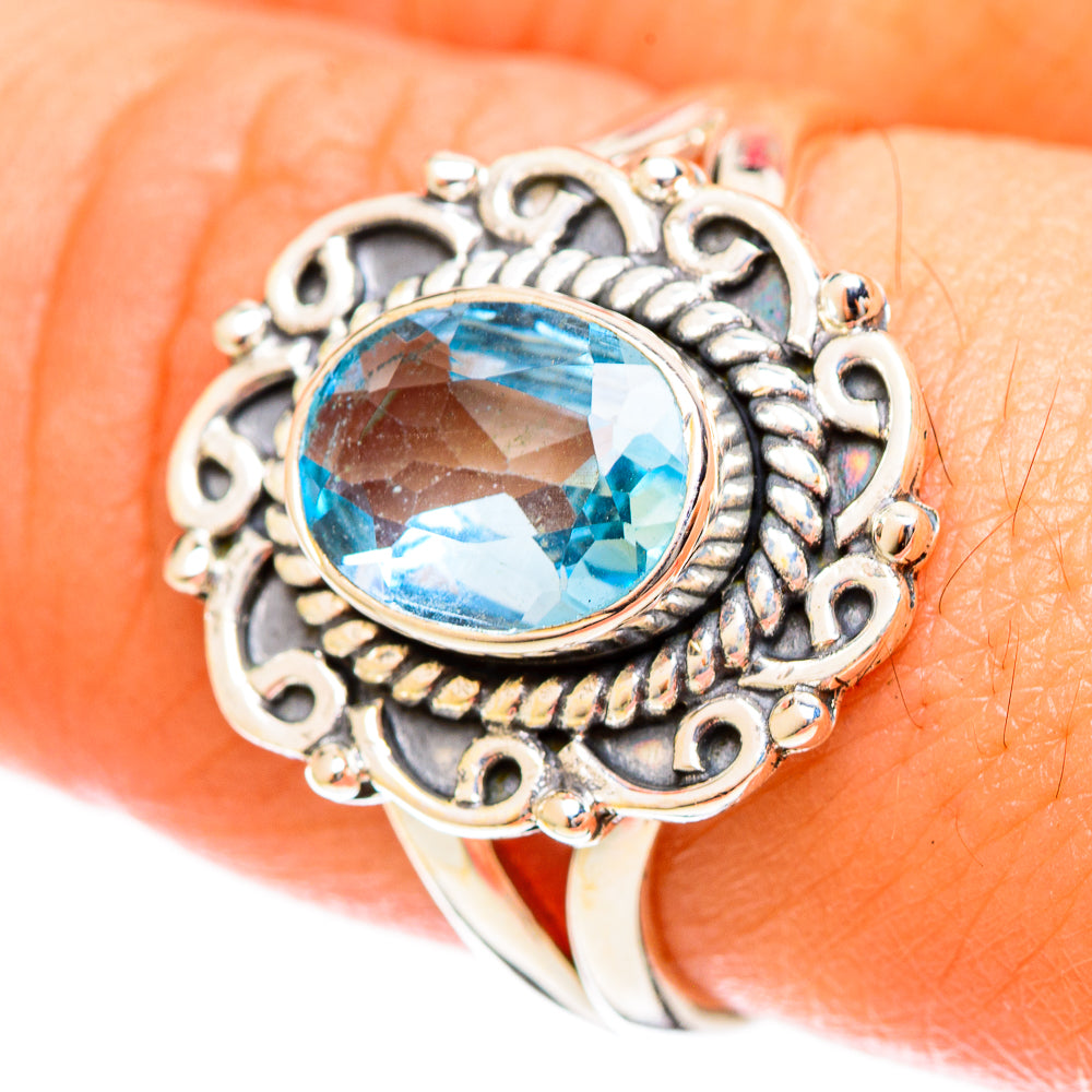 Blue Topaz Rings handcrafted by Anasilvercos - RING122397