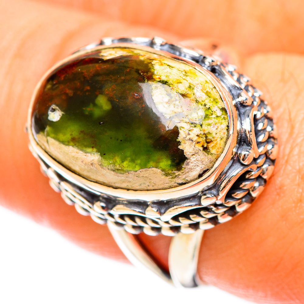 Australian Green Opal Rings handcrafted by Anasilvercos - RING122401