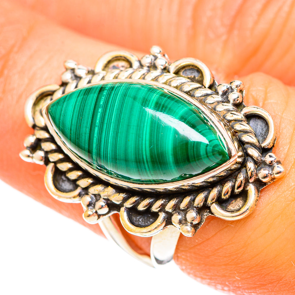 Malachite Rings handcrafted by Anasilvercos - RING122409