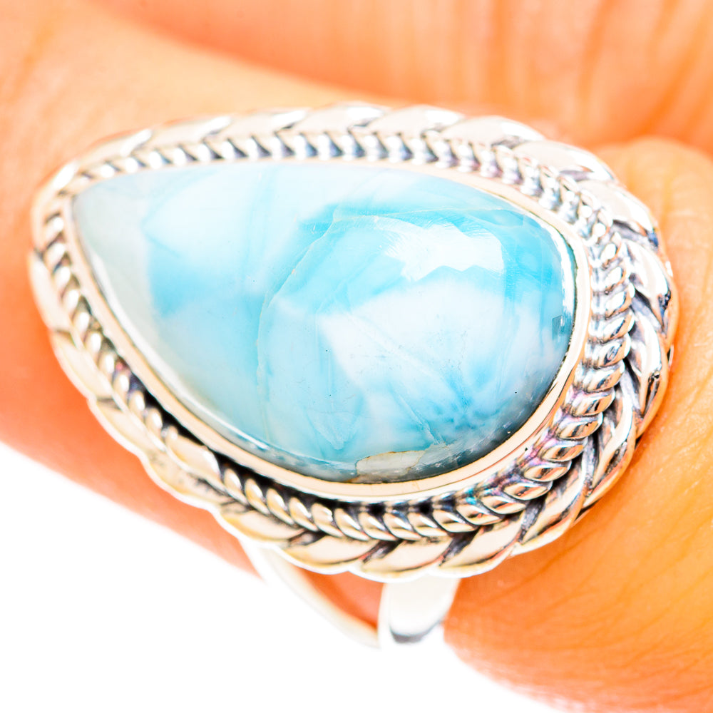 Larimar Rings handcrafted by Anasilvercos - RING122420