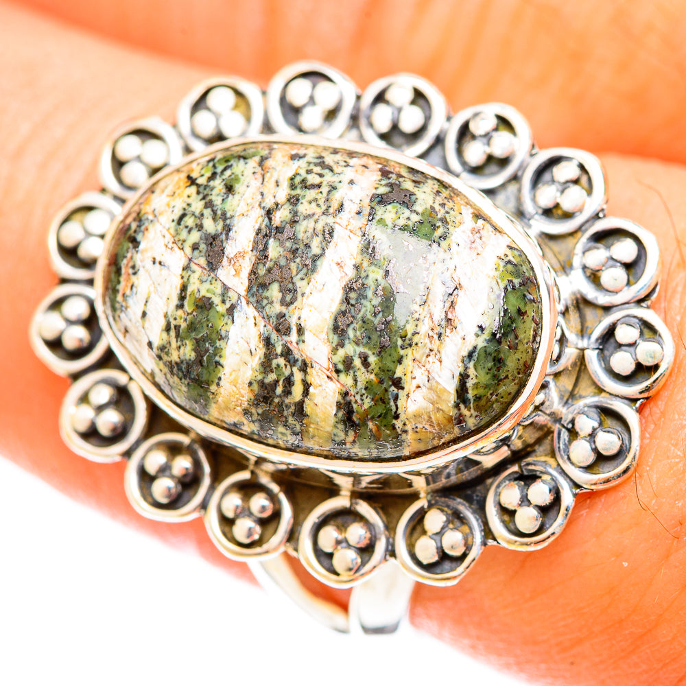 Green Swiss Opal Rings handcrafted by Anasilvercos - RING122426