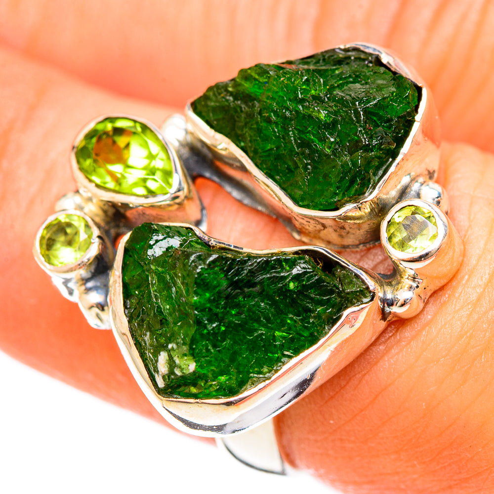 Chrome Diopside Rings handcrafted by Anasilvercos - RING122427