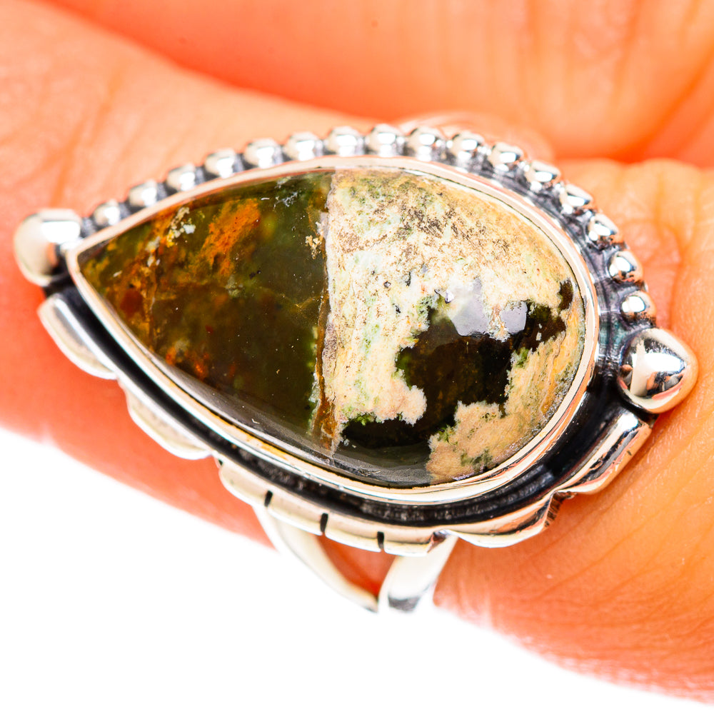 Australian Green Opal Rings handcrafted by Anasilvercos - RING122428