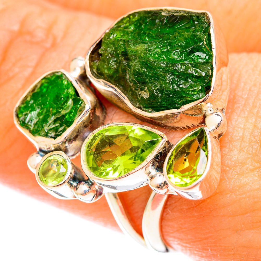 Chrome Diopside Rings handcrafted by Anasilvercos - RING122430