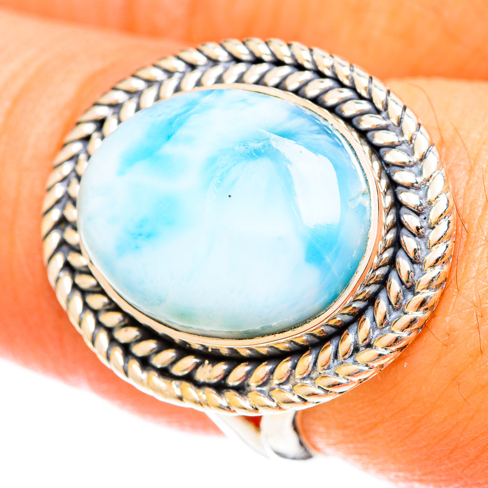 Larimar Rings handcrafted by Anasilvercos - RING122433