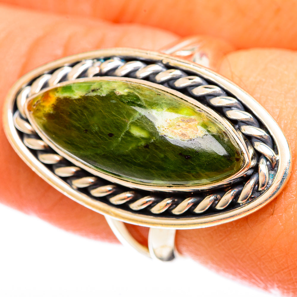 Australian Green Opal Rings handcrafted by Anasilvercos - RING122447