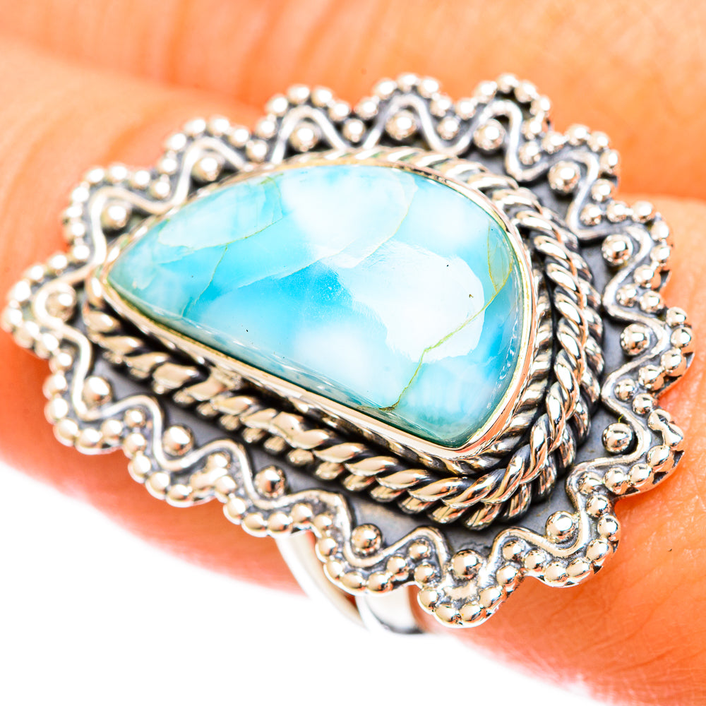 Larimar Rings handcrafted by Anasilvercos - RING122473