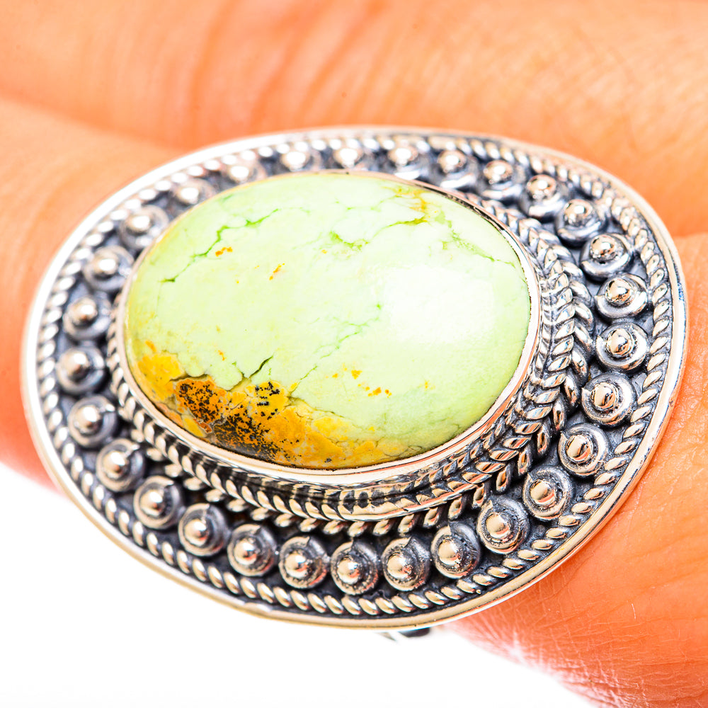 Lemon Chrysoprase Rings handcrafted by Anasilvercos - RING122478