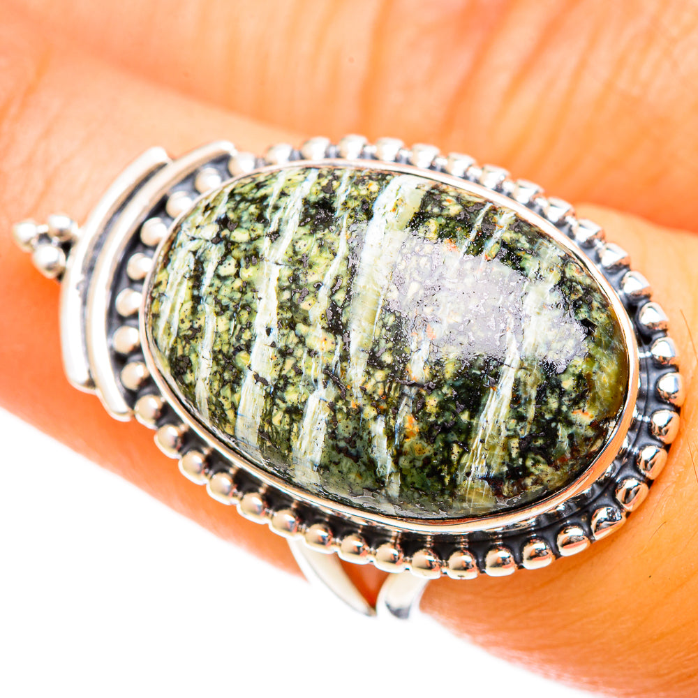 Green Swiss Opal Rings handcrafted by Anasilvercos - RING122480