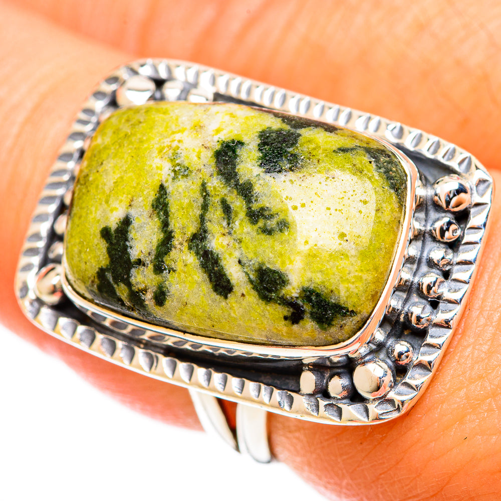 Serpentine Stone Rings handcrafted by Anasilvercos - RING122481