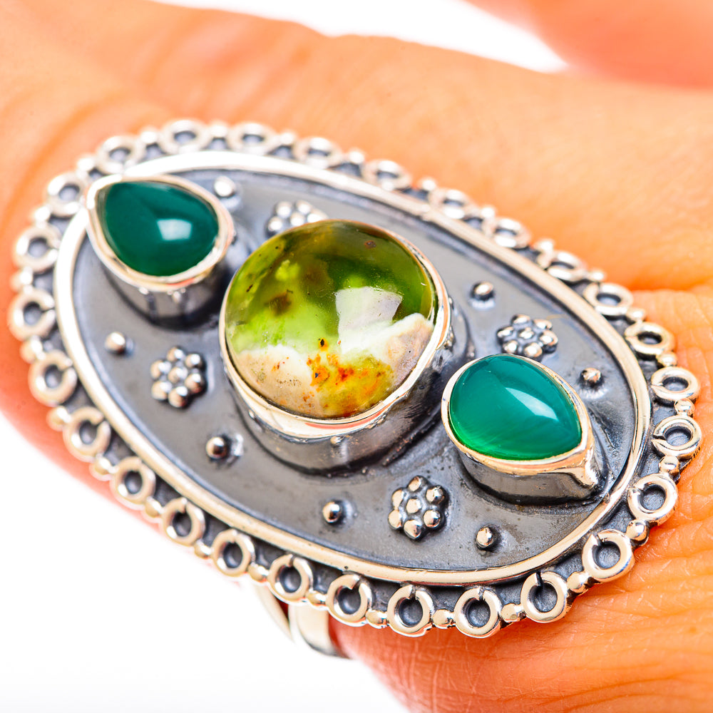 Australian Green Opal Rings handcrafted by Anasilvercos - RING122482