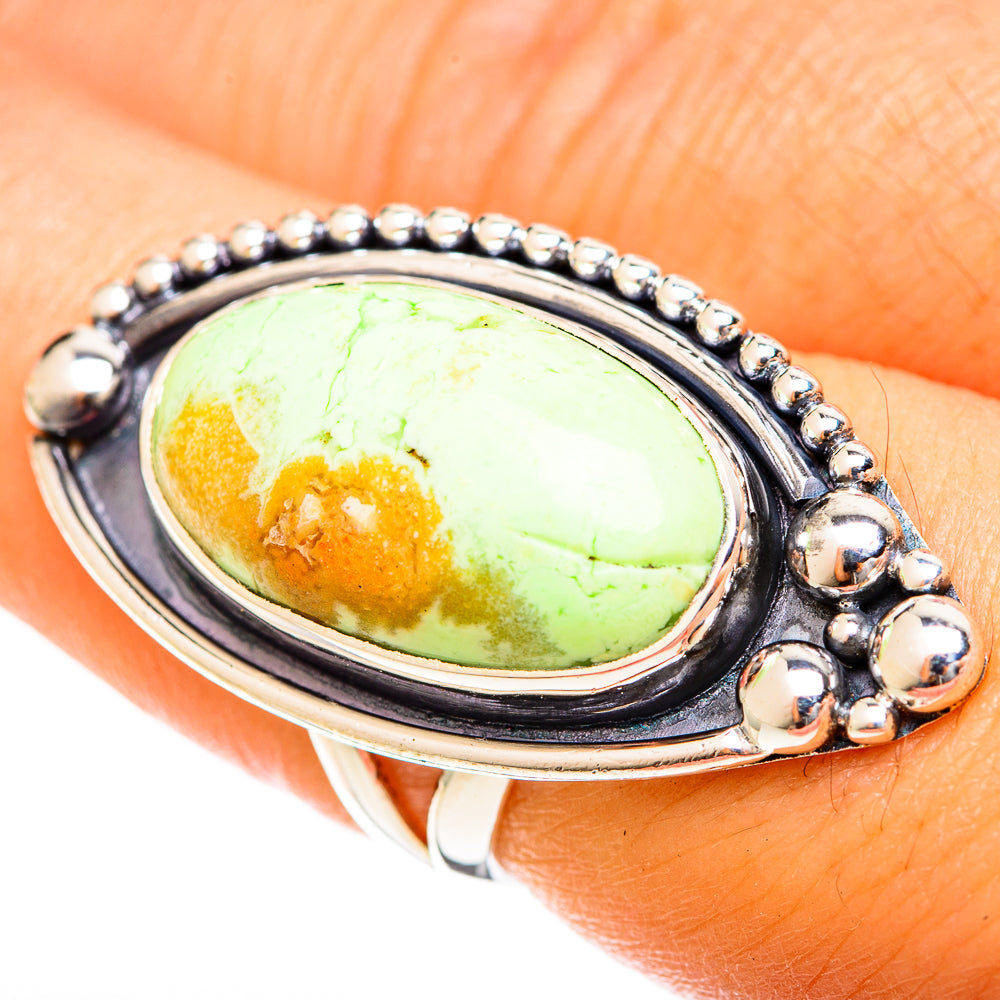 Lemon Chrysoprase Rings handcrafted by Anasilvercos - RING122483