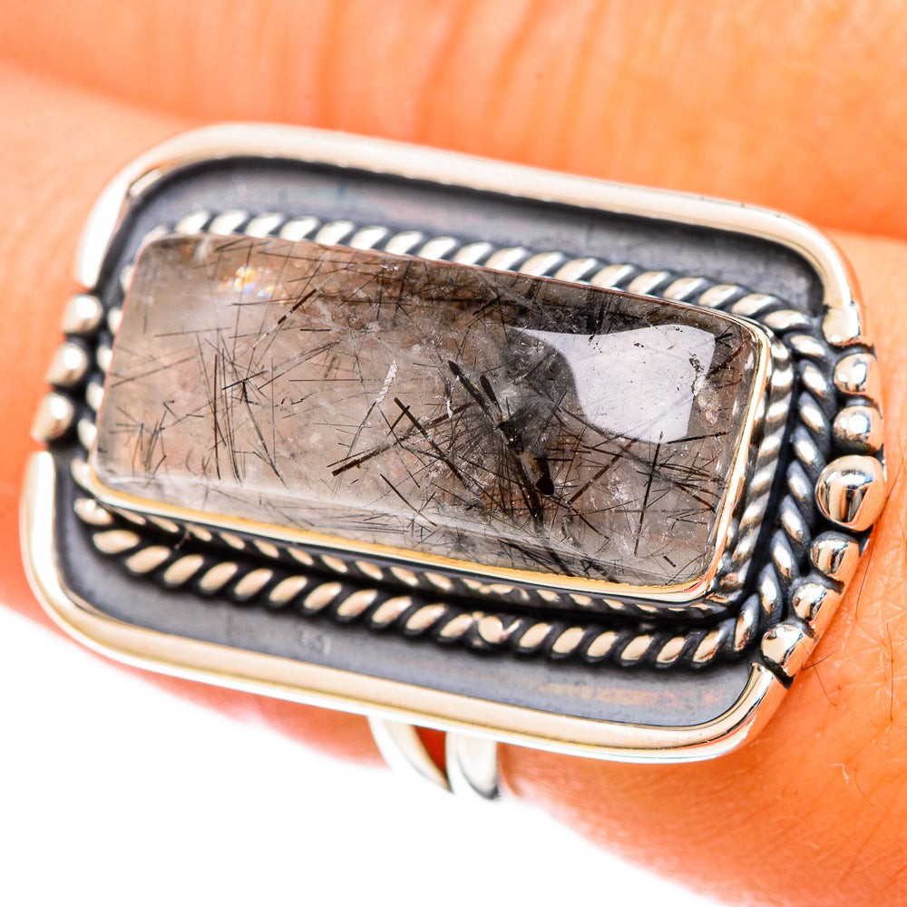 Tourmalinated Quartz Rings handcrafted by Anasilvercos - RING122494