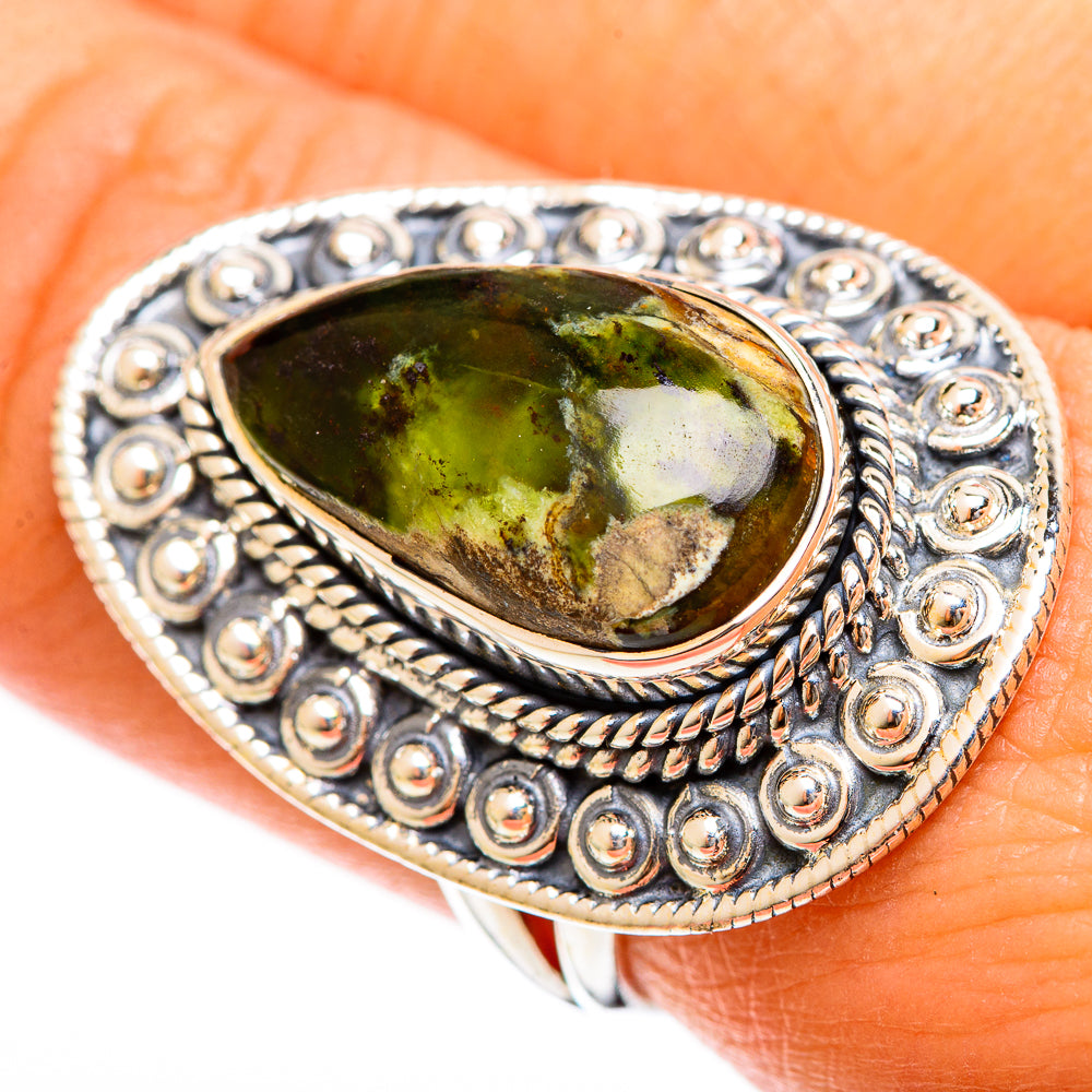 Australian Green Opal Rings handcrafted by Anasilvercos - RING122510