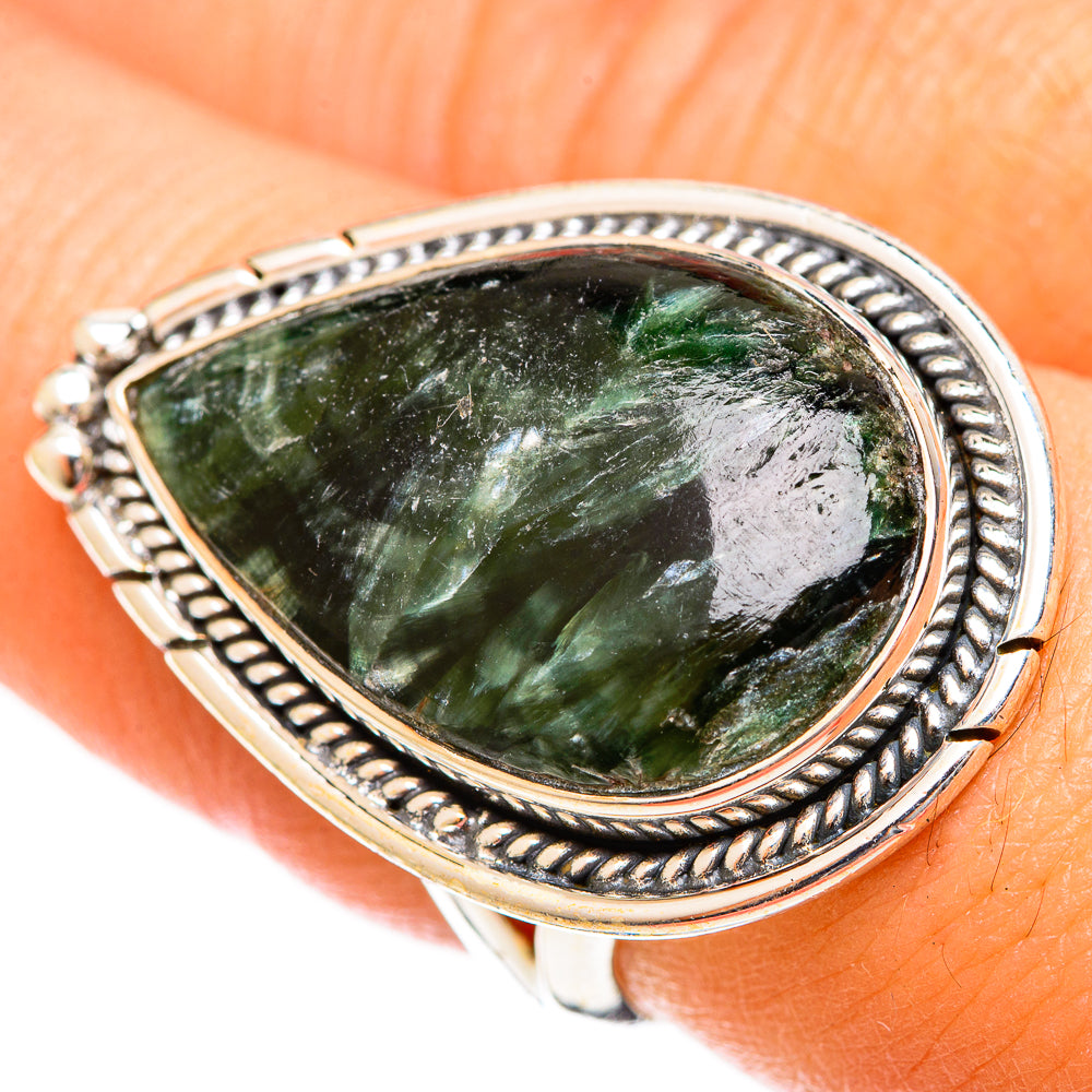 Seraphinite Rings handcrafted by Anasilvercos - RING122512