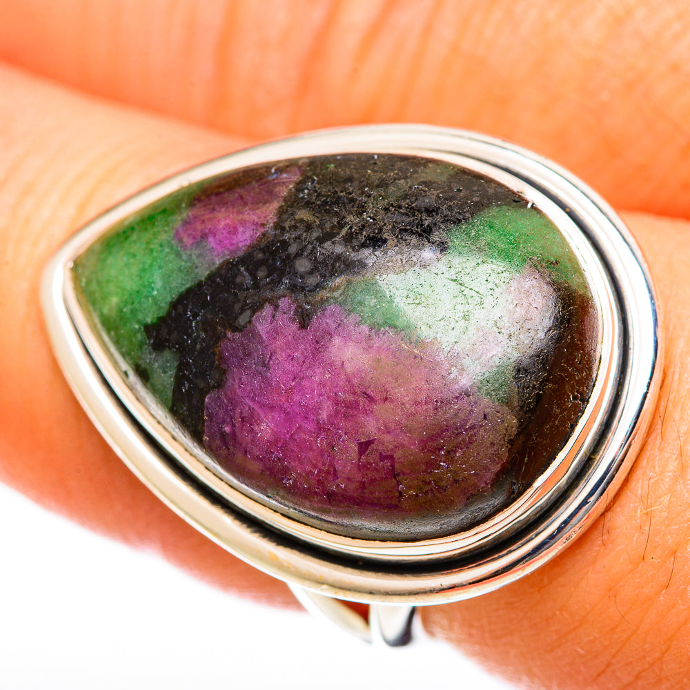 Ruby Zoisite Rings handcrafted by Anasilvercos - RING122513