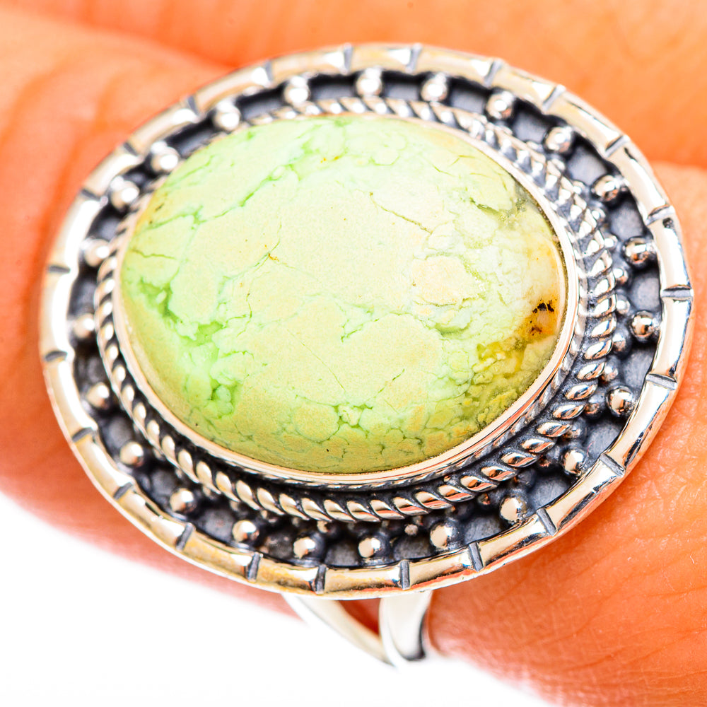 Lemon Chrysoprase Rings handcrafted by Anasilvercos - RING122514