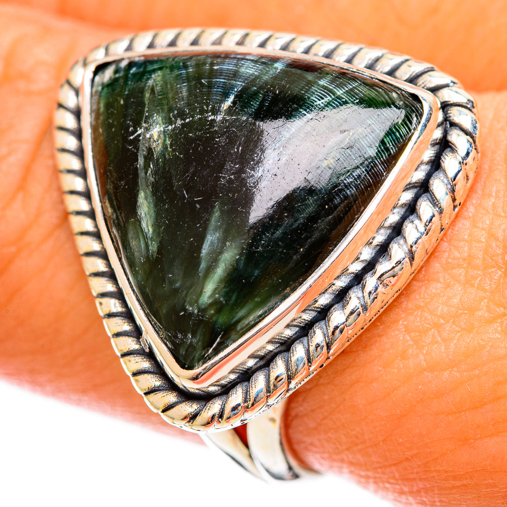 Seraphinite Rings handcrafted by Anasilvercos - RING122516