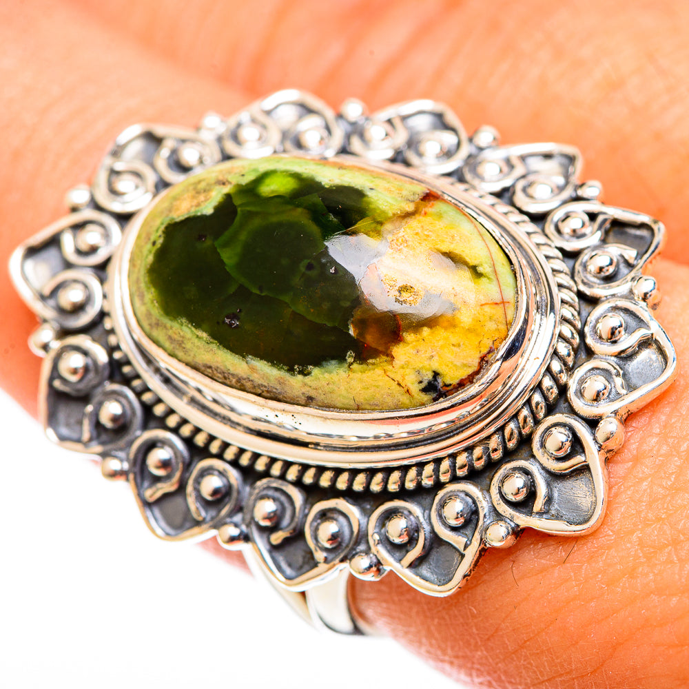 Australian Green Opal Rings handcrafted by Anasilvercos - RING122517
