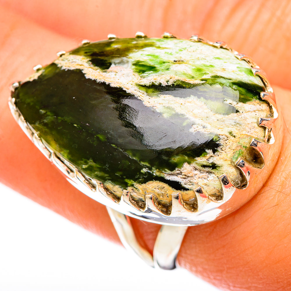 Australian Green Opal Rings handcrafted by Anasilvercos - RING122542