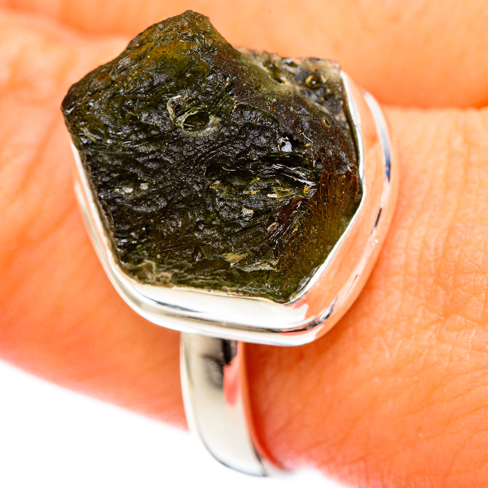 Czech Moldavite Rings handcrafted by Anasilvercos - RING122544