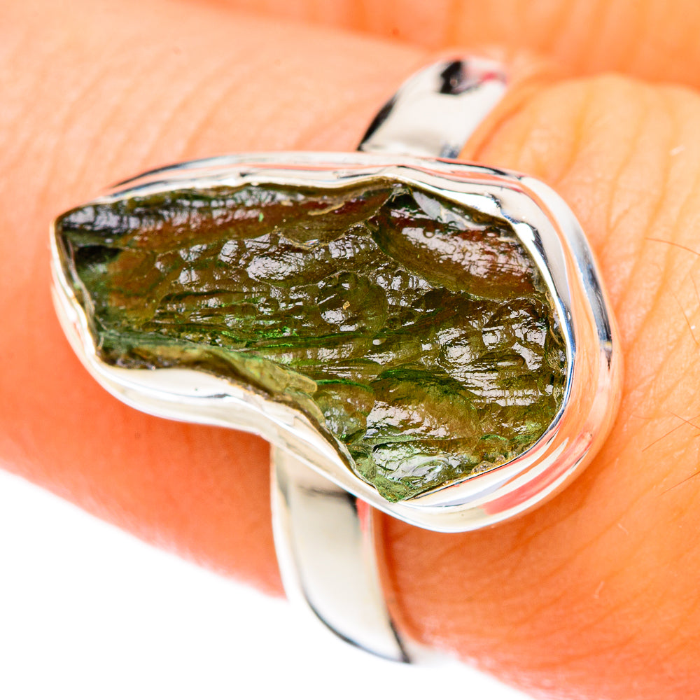 Czech Moldavite Rings handcrafted by Anasilvercos - RING122545