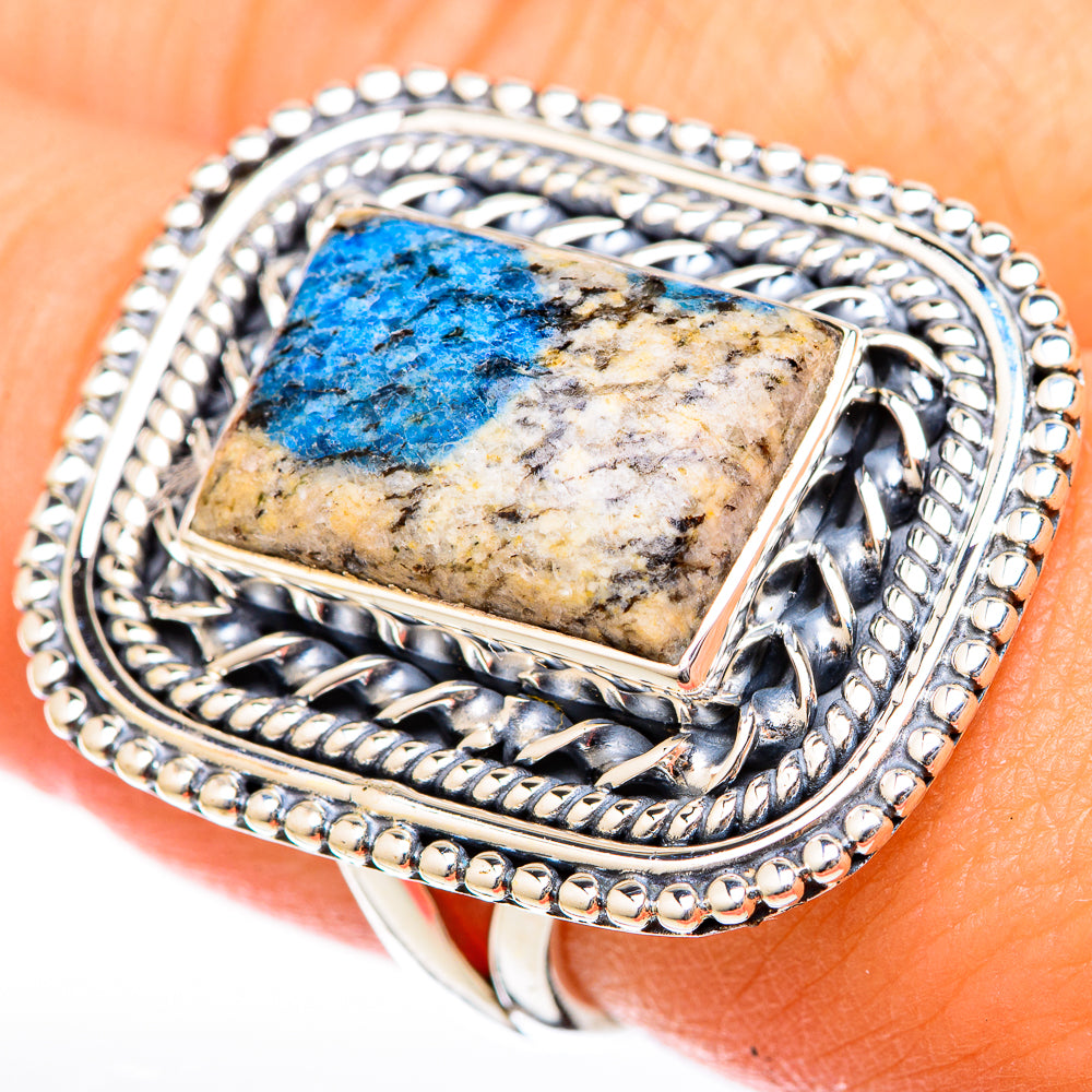 K2 Blue Azurite Rings handcrafted by Anasilvercos - RING122557