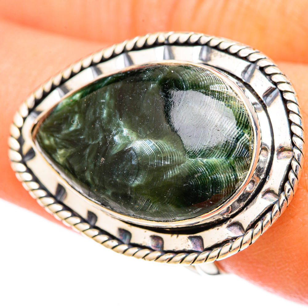 Seraphinite Rings handcrafted by Anasilvercos - RING122562