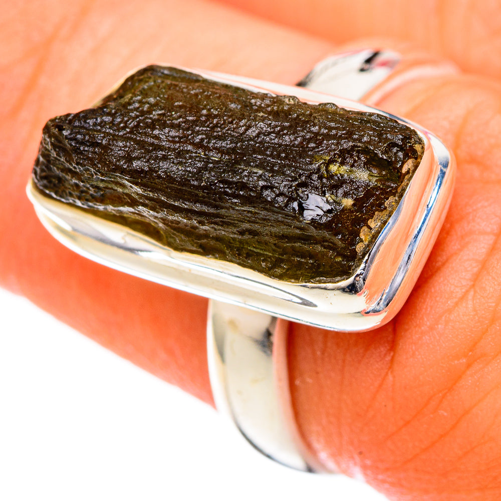 Czech Moldavite Rings handcrafted by Anasilvercos - RING122563