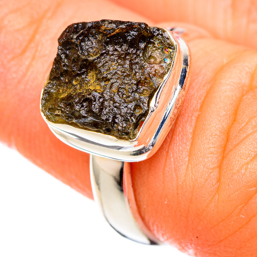 Czech Moldavite Rings handcrafted by Anasilvercos - RING122564