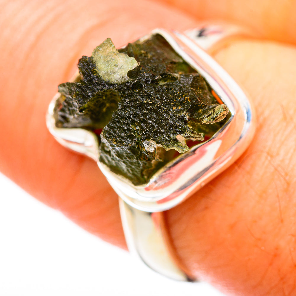Czech Moldavite Rings handcrafted by Anasilvercos - RING122565