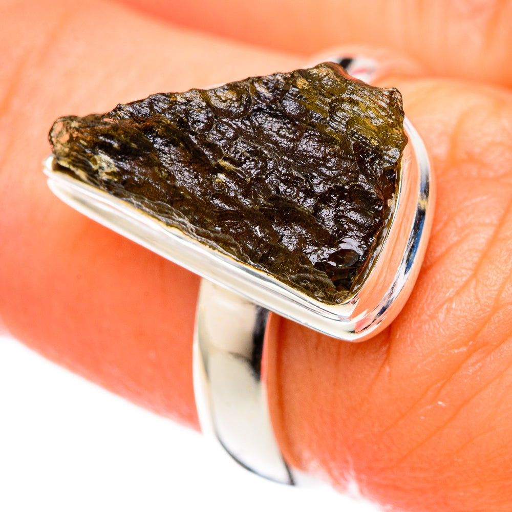 Czech Moldavite Rings handcrafted by Anasilvercos - RING122566