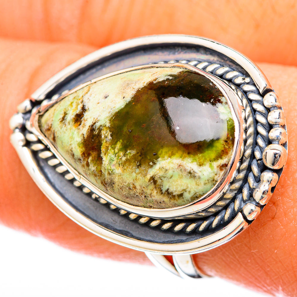 Australian Green Opal Rings handcrafted by Anasilvercos - RING122581