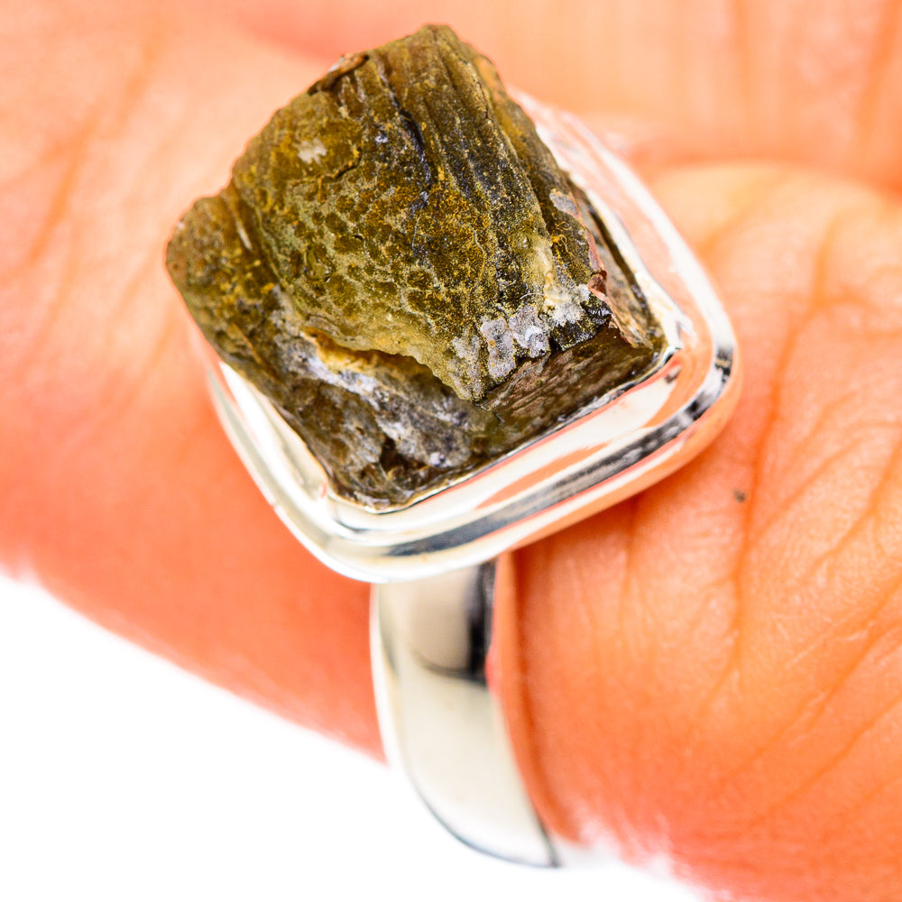 Czech Moldavite Rings handcrafted by Anasilvercos - RING122587