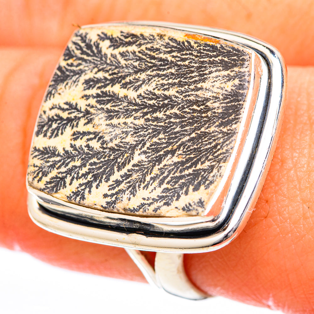 Germany Psilomelane Dendrite Rings handcrafted by Anasilvercos - RING122588