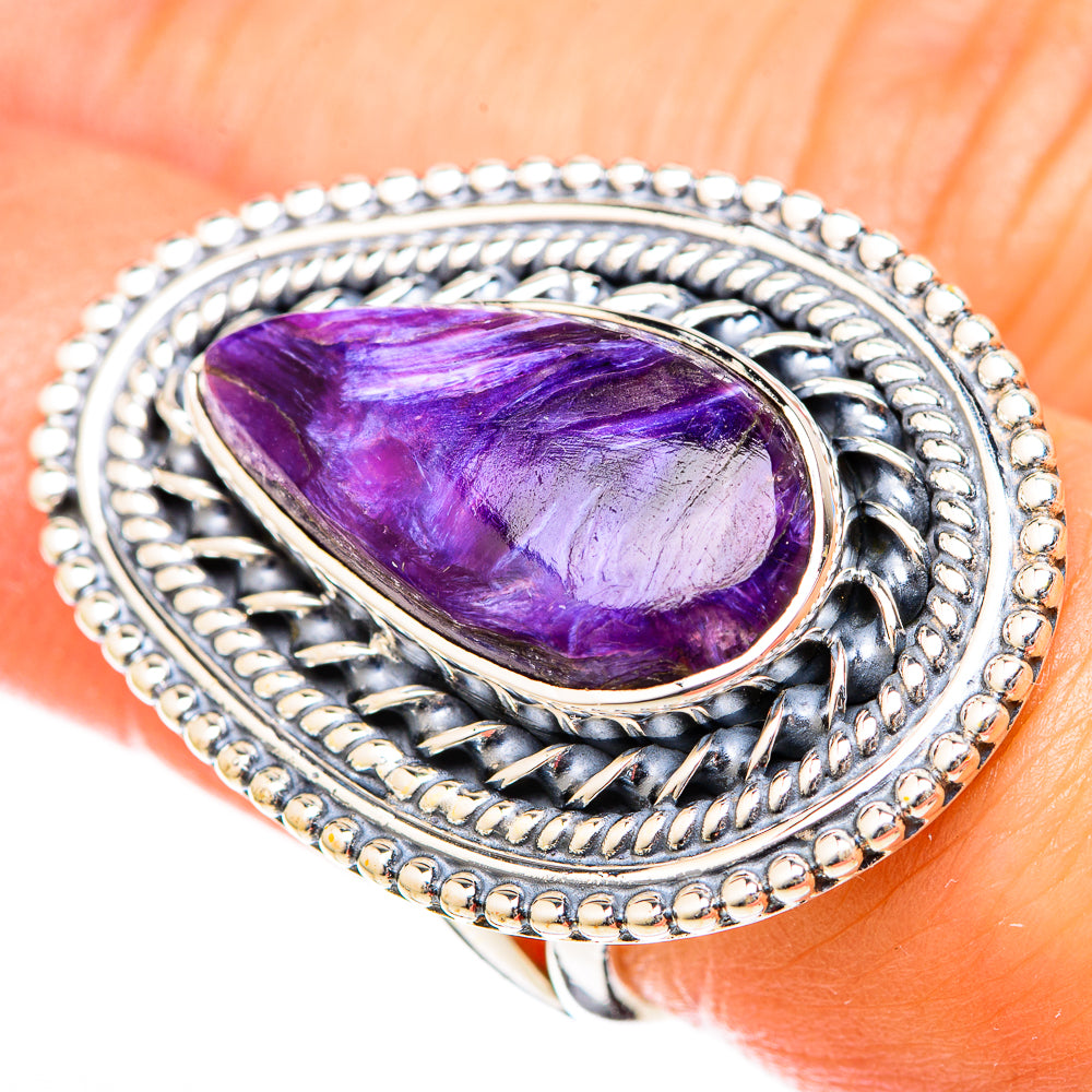 Charoite Rings handcrafted by Anasilvercos - RING122591