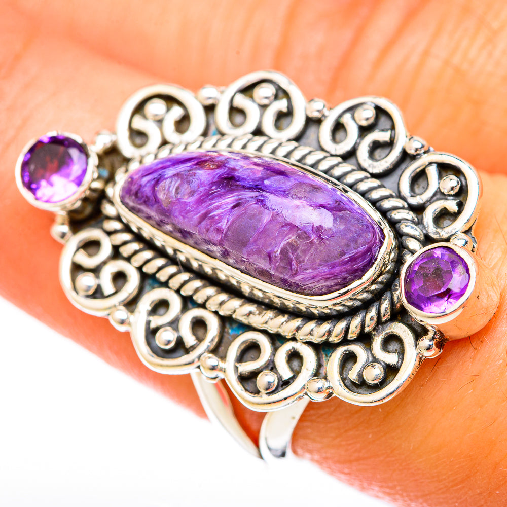 Charoite Rings handcrafted by Anasilvercos - RING122593