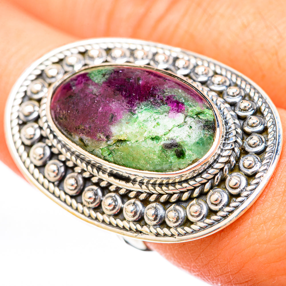 Ruby Zoisite Rings handcrafted by Anasilvercos - RING122598