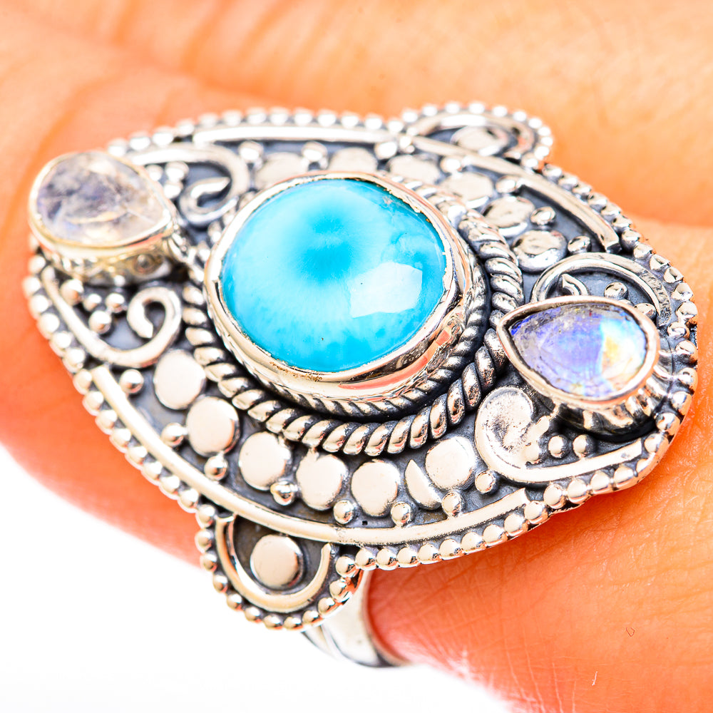 Larimar Rings handcrafted by Anasilvercos - RING122599