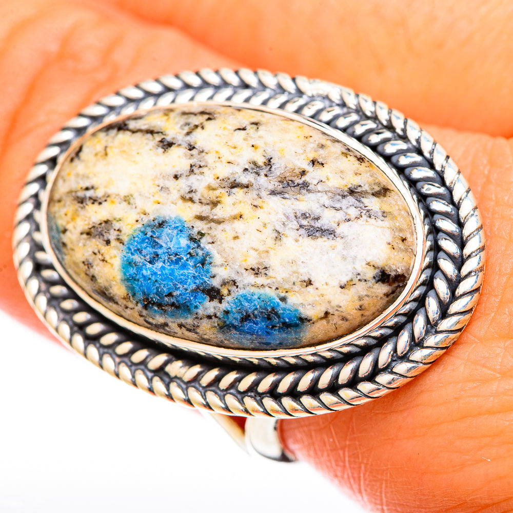 K2 Blue Azurite Rings handcrafted by Anasilvercos - RING122601