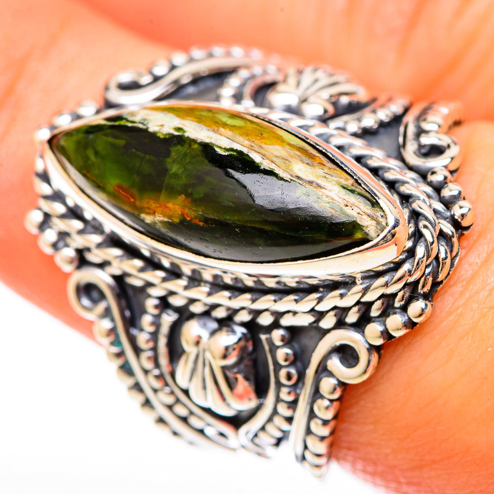 Australian Green Opal Rings handcrafted by Anasilvercos - RING122602