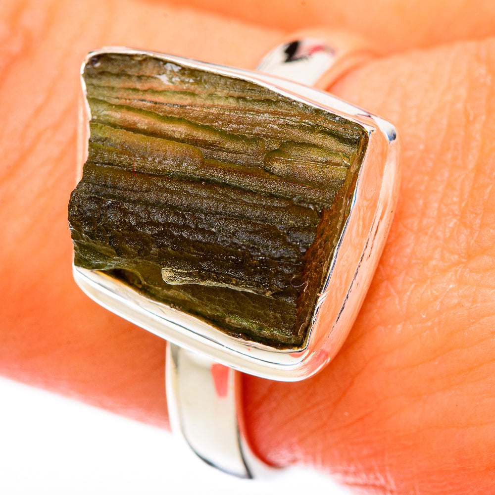 Czech Moldavite Rings handcrafted by Anasilvercos - RING122605
