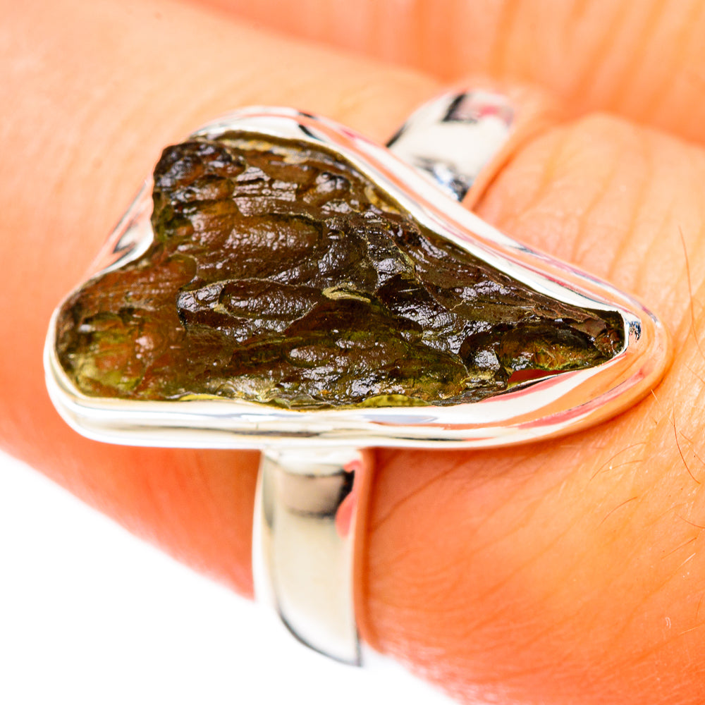 Czech Moldavite Rings handcrafted by Anasilvercos - RING122608
