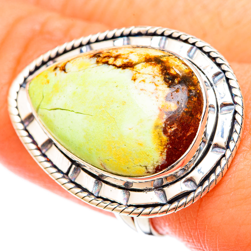 Lemon Chrysoprase Rings handcrafted by Anasilvercos - RING122618