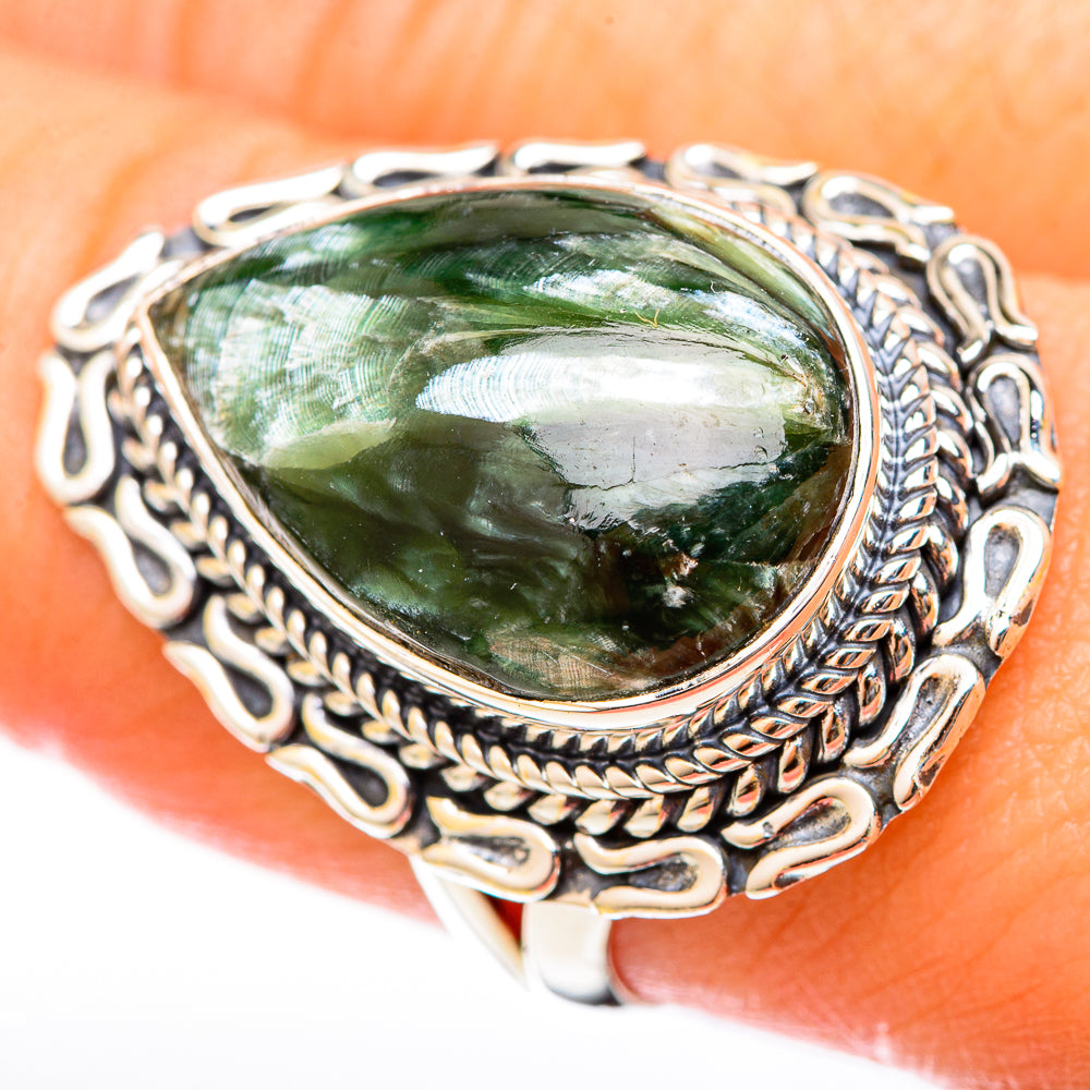 Seraphinite Rings handcrafted by Anasilvercos - RING122619