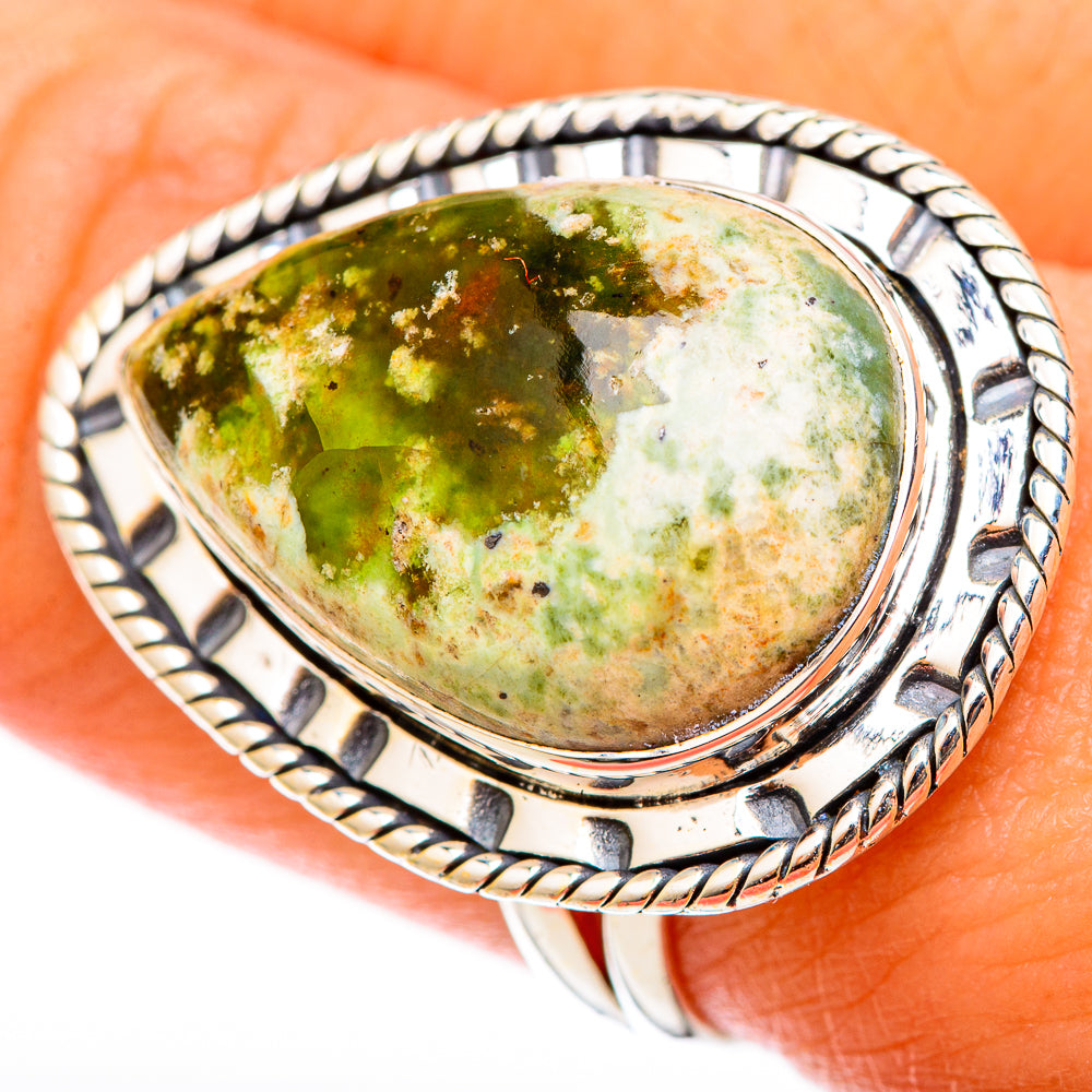Australian Green Opal Rings handcrafted by Anasilvercos - RING122621