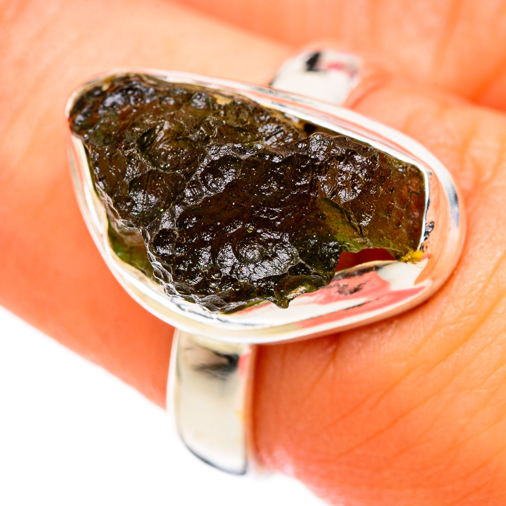 Czech Moldavite Rings handcrafted by Anasilvercos - RING122625