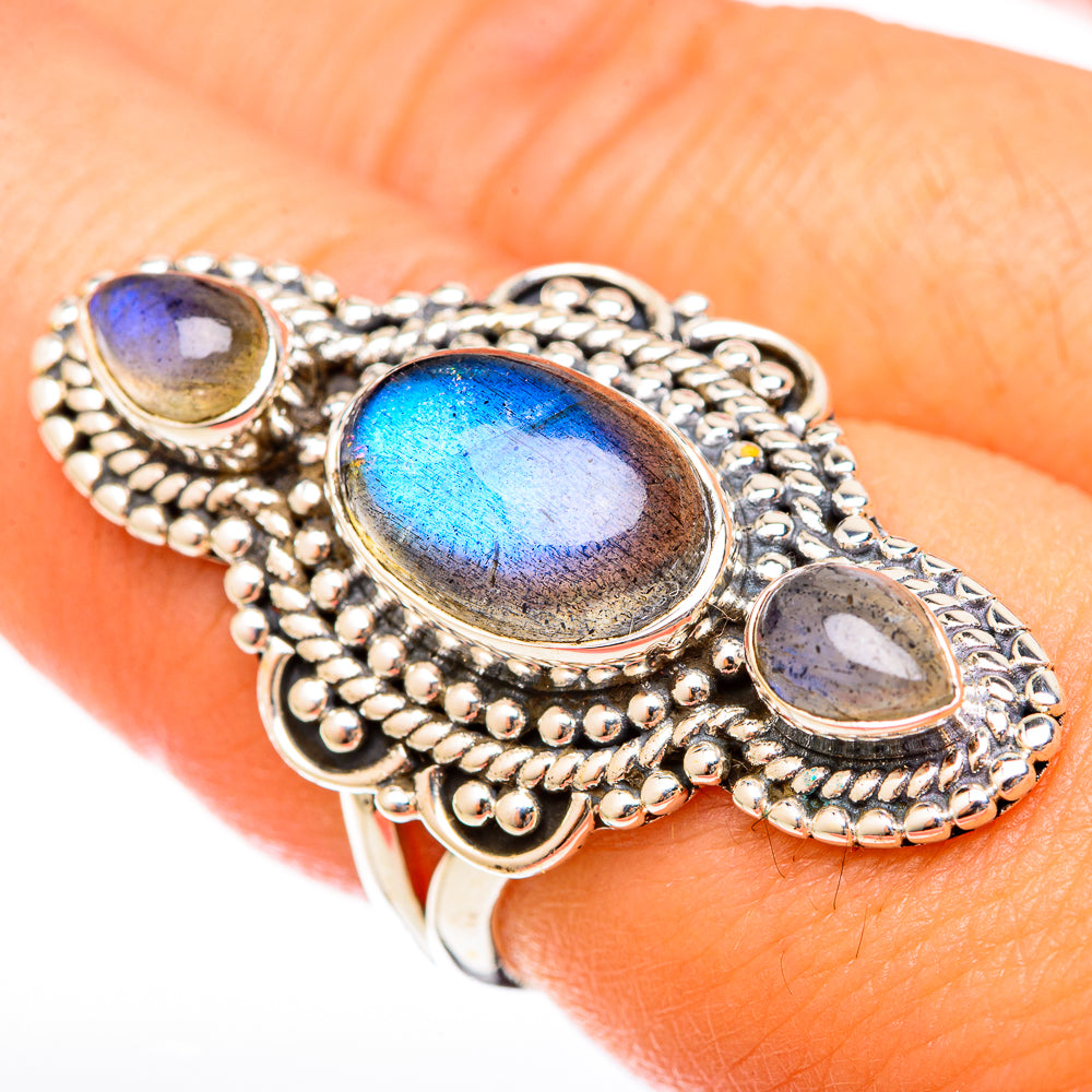 Labradorite Rings handcrafted by Anasilvercos - RING122636
