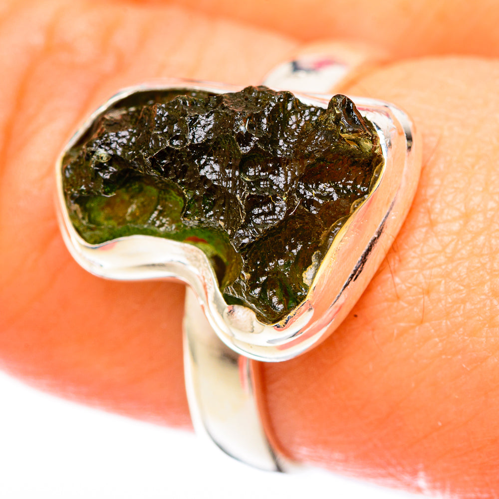 Czech Moldavite Rings handcrafted by Anasilvercos - RING122643